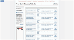 Desktop Screenshot of fredkavlitheatretickets.com